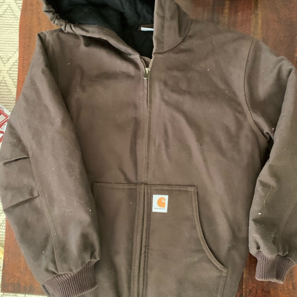 Boys brown Carhartt jacket that has only been worn once.